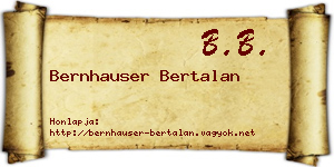 Bernhauser Bertalan névjegykártya