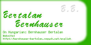 bertalan bernhauser business card